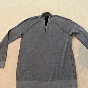 Express Men’s Gray Half-Zip Ribbed Sweater
